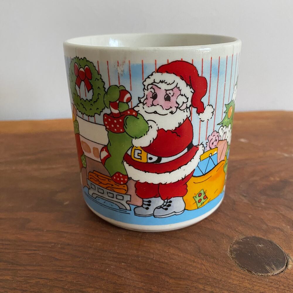 Vintage Kitsch Christmas Santa Coffee Cup